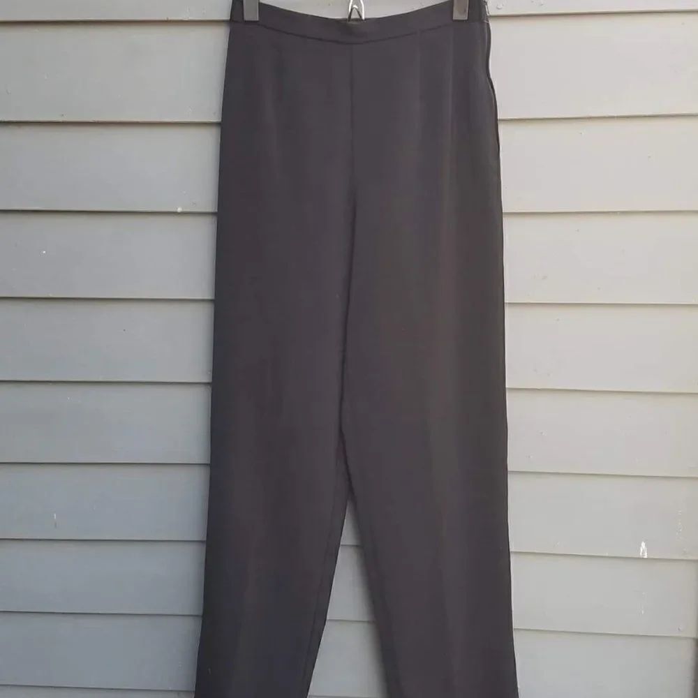 Coldwater Creek Black Stretch Trousers with Side Zip Size 6